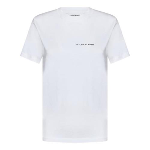 Elegant Hvid T-shirt med Sort Logo