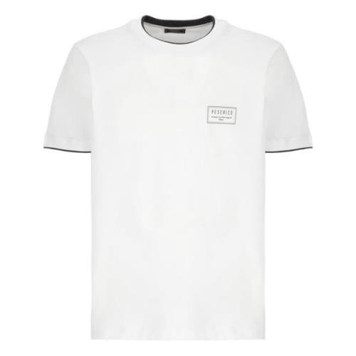 Hvid Bomuldst-shirt med Logo