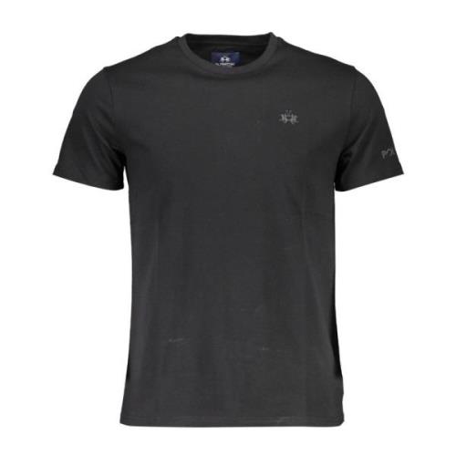 Sort Polo T-shirt med Broderi