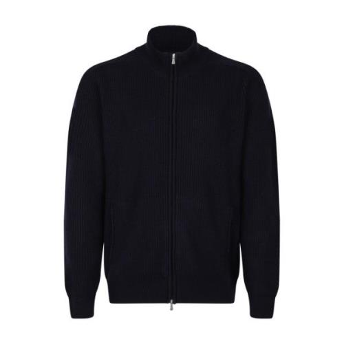 Mørkeblå Zip Cardigan Sweater