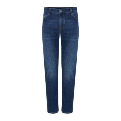 Blå Vasket Denim Jeans