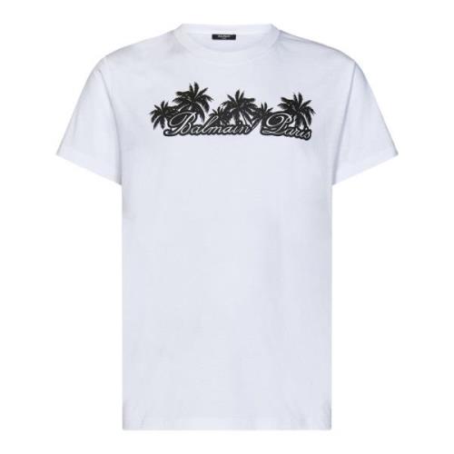 Hvid Palm Tree Logo T-Shirt