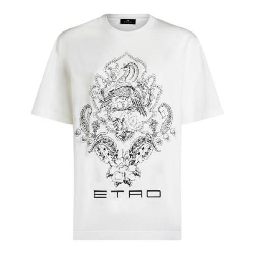 Hvid Blomstret Oversized T-shirt