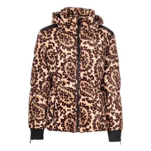 Leopard Print Hooded Down Jacket