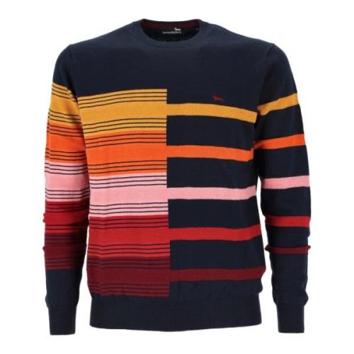 Herre multifarvet stribet sweater - XXL