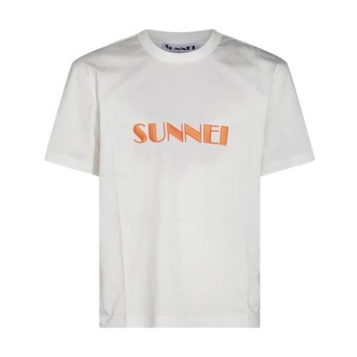 Off-White Bomuld T-shirt med Frontprint