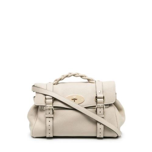 Flettet Håndtag Crossbody Taske i Beige