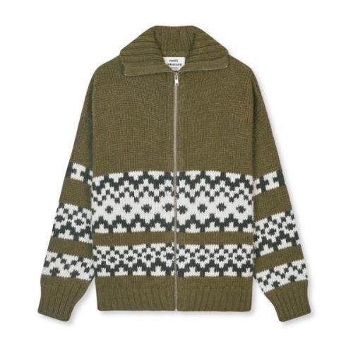 Oversized Cardigan med Strikmønster