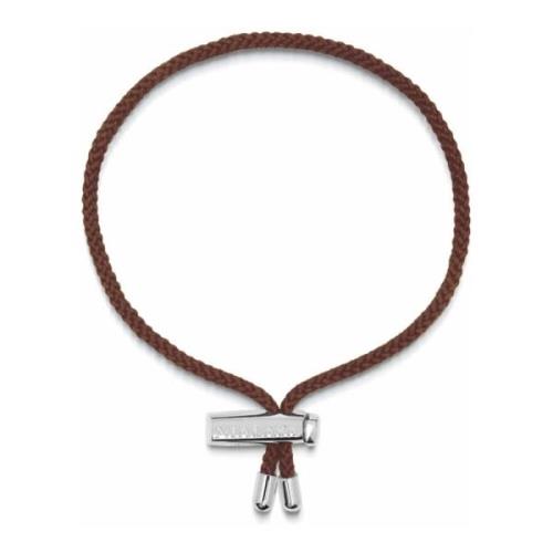 Men's Brown String Bracelet with Adjustable Silver Lock