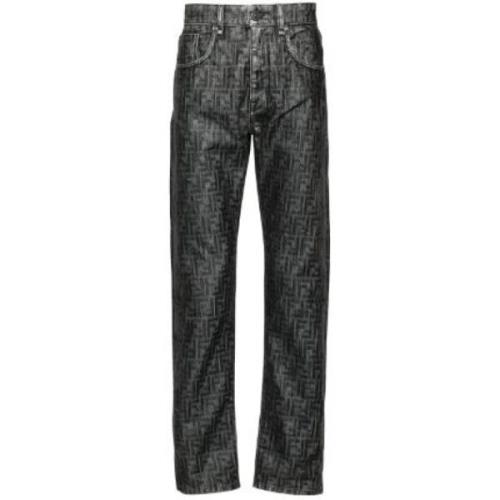 Sort Bomuld Bland FF Print Jeans