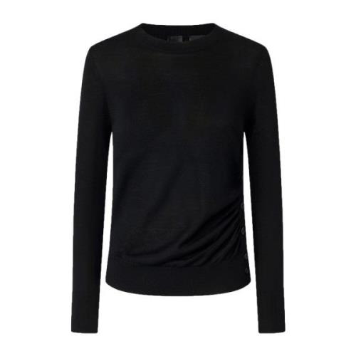 Knaplukket Crew Neck Uld Sweater