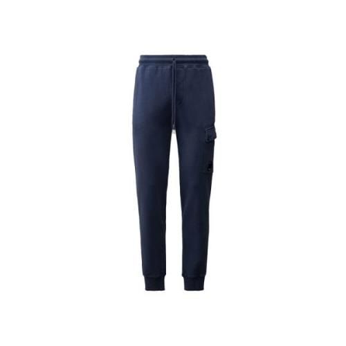 Børstet Diagonal Fleece Cargo Sweatpants Blå