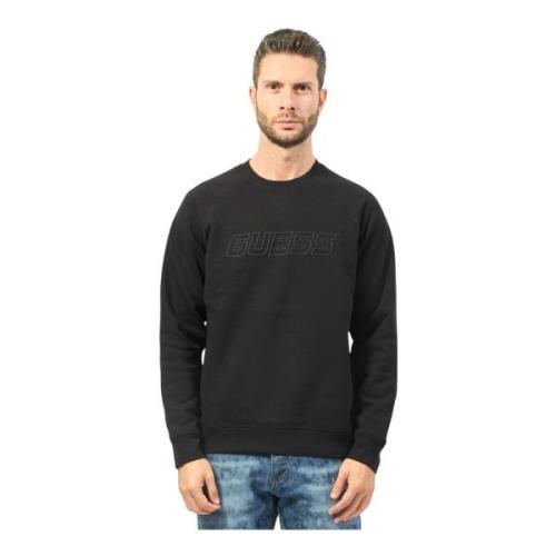 Sort Crewneck Sweater med Frontlogo