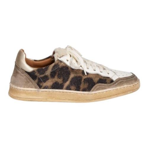 Animalier Læder Sneaker med Uld