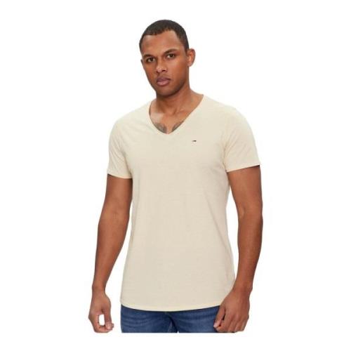 Basis V-hals T-shirt - Beige