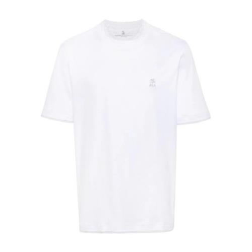 Hvid T-shirt med broderet logo