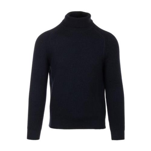 Blå Sweater Dolcevita Stil