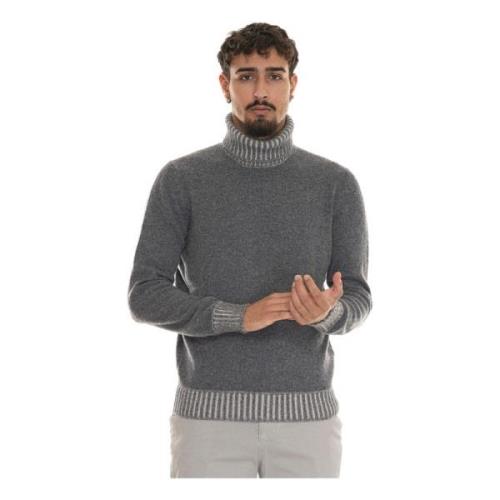 Mélange Turtleneck Pullover med Farvekontrast