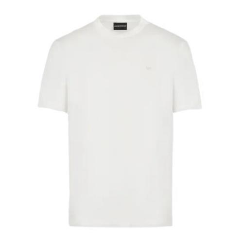 Herre Hvid Bomuld T-shirt fra Emporio Armani