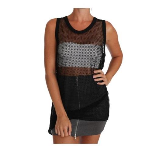 Gennemsigtig Mesh Logo Bluse Top