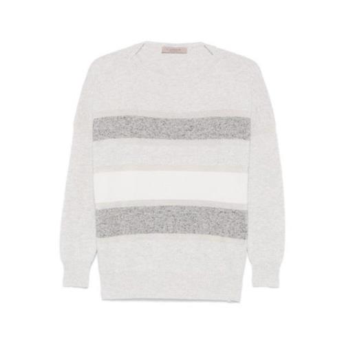 Meleret Strikket Stribet Sweater