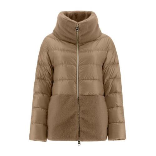 Eco-pels trim puffer frakke oversize