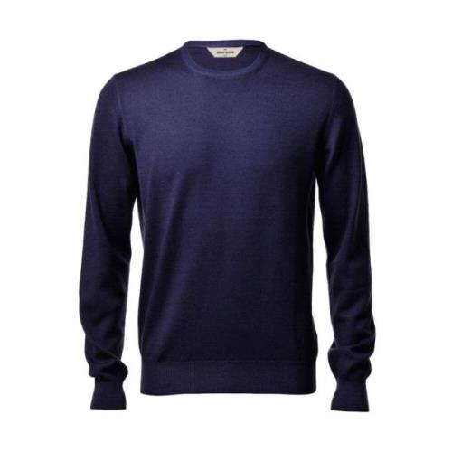 Mørkeblå Melange Letvægts Merinould Sweater