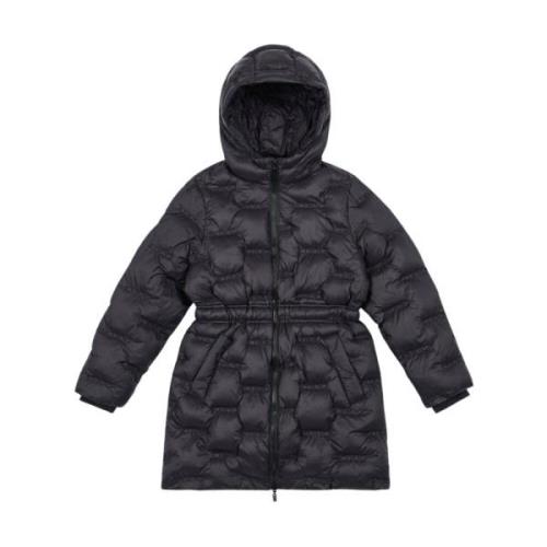 KIDS - Black padded parka jacket with hood