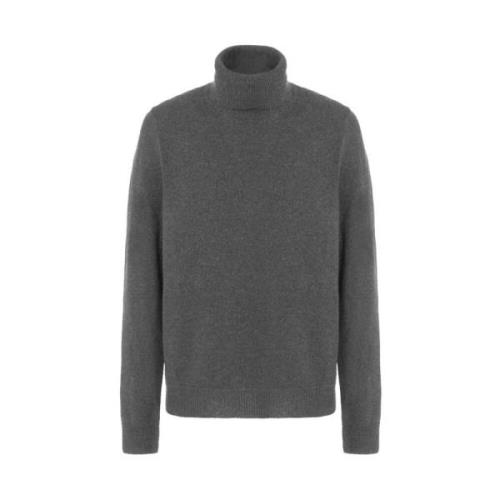 Grå Uld Turtleneck Sweater Herre