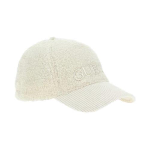 Hvid Baseball Cap med Faux Fur Skygge