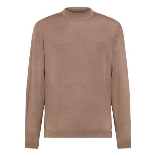 Mock Polo Neck Jumper i superfint merinould