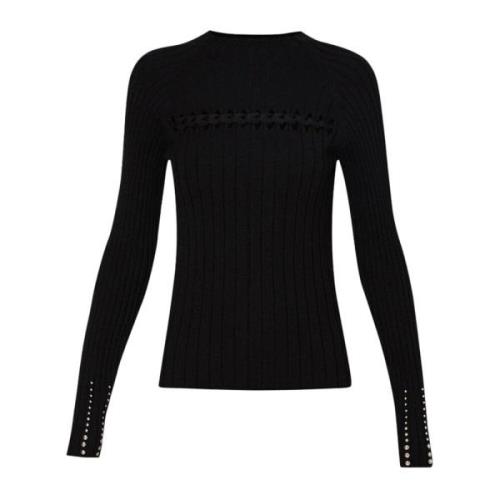 Studded Sleeve Kvinders Sweater