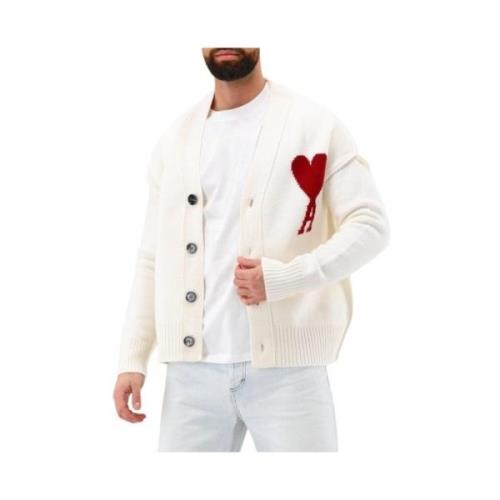 Off White Red Cardigan med synlige sømme