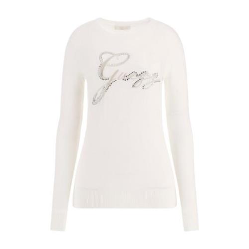 Elegant Crewneck Sweater Cream White