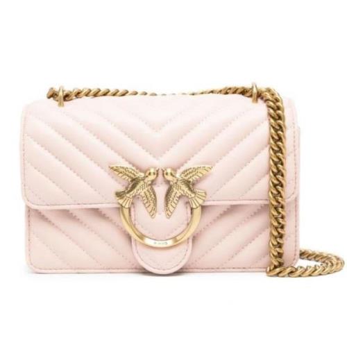 Matelasse Crossbody Taske i Blush Pink