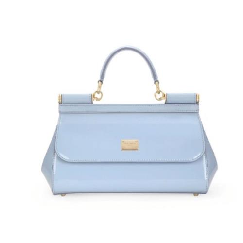 Baby Blue Crossbody Taske med Patent Finish