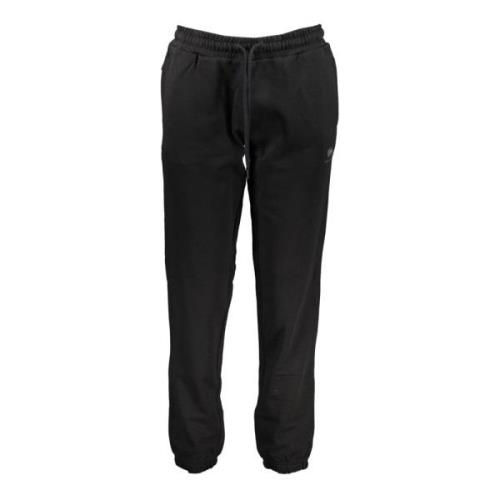 Sporty Sort Dame Sweatpants med Broderi