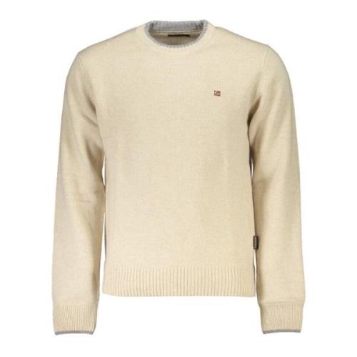 Beige Pullover med halv lynlås