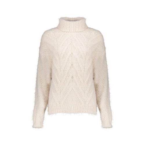 Strikket Kabel Krave Pullover Sweater