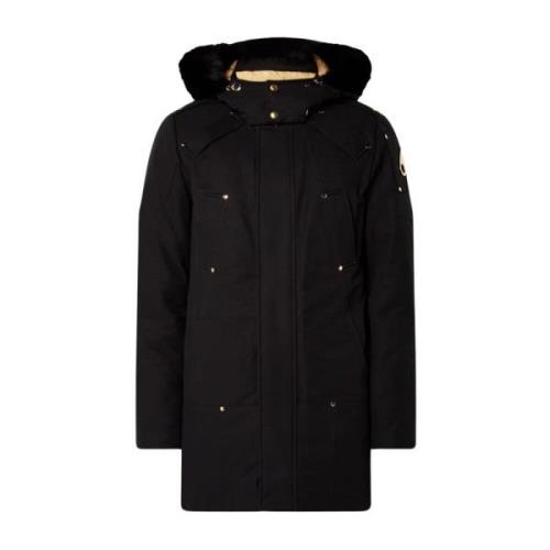 Herre Sort Guld Shearling Parka