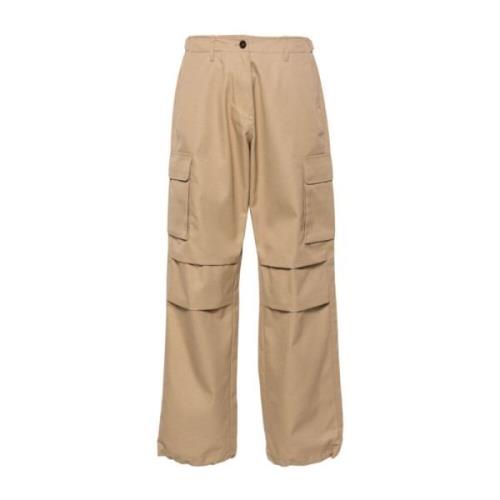 Beige Cargo Wide Leg Bukser