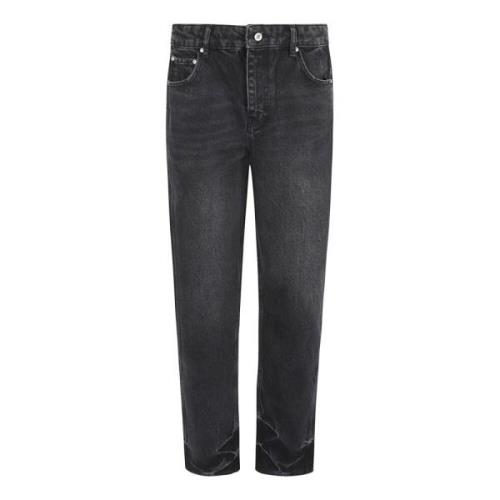 Sort Distressed Straight Leg Jeans