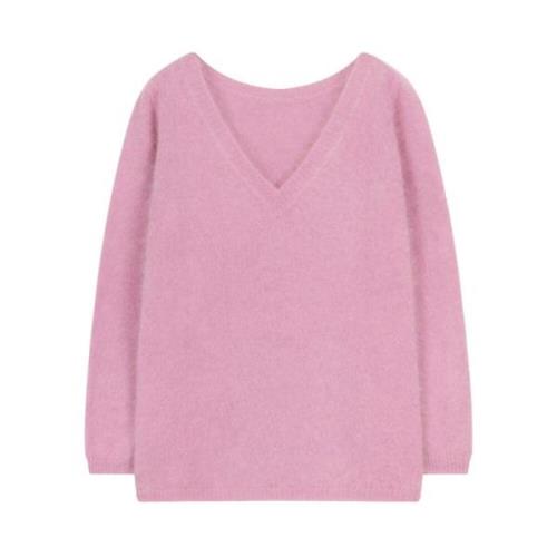 V-Neck Pullover i Pink