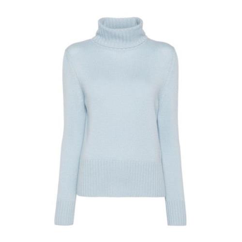 Blå Ribstrikket Sweater