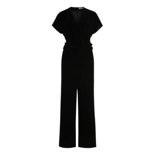 Elegant V-Neck Jumpsuit med Rynkning