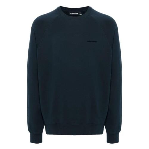 Blå Crew Neck Sweater Casual Stil