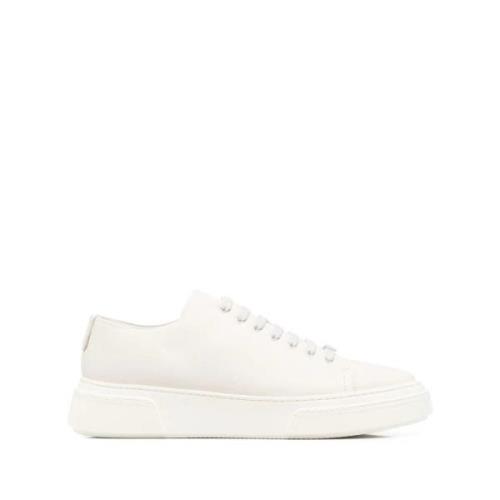 Hvide Læder Sneakers Elegante Flade