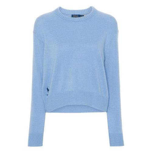 Blå Uld Langærmet Sweater