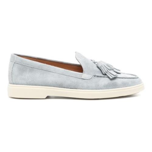 Blå Læder Loafers Casual Flats