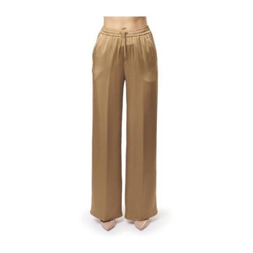 Casual Satin Wide Leg Trousers